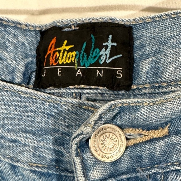 Vintage Action West Carpenter Jeans 90s Y2K Light Wash Baggy Workwear Denim 14” - Picture 6 of 7